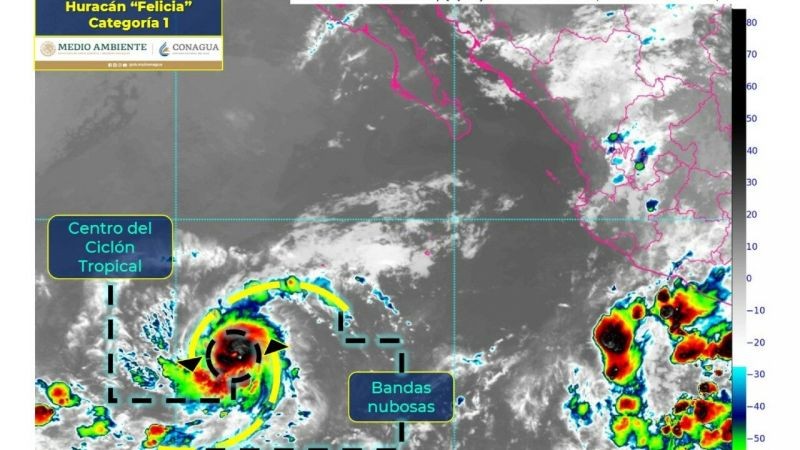 Felicia se convirtió en huracán de categoría 1 en el Océano Pacífico