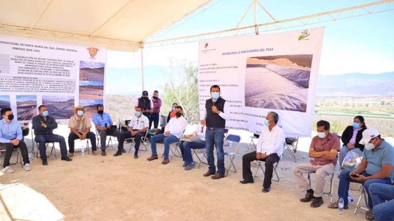 Supervisa Semaedeso obras de ampliación del relleno sanitario en Santa María del Tule