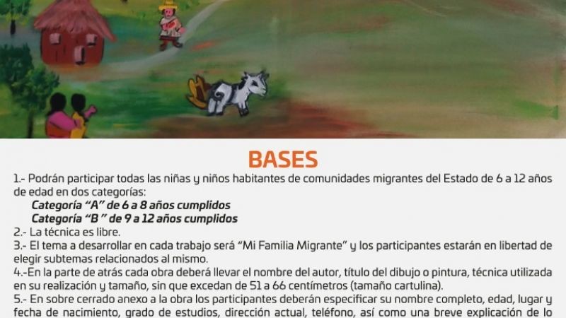 Convoca IOAM al Cuarto Concurso de Dibujo y Pintura Infantil: “Mi Familia Migrante”
