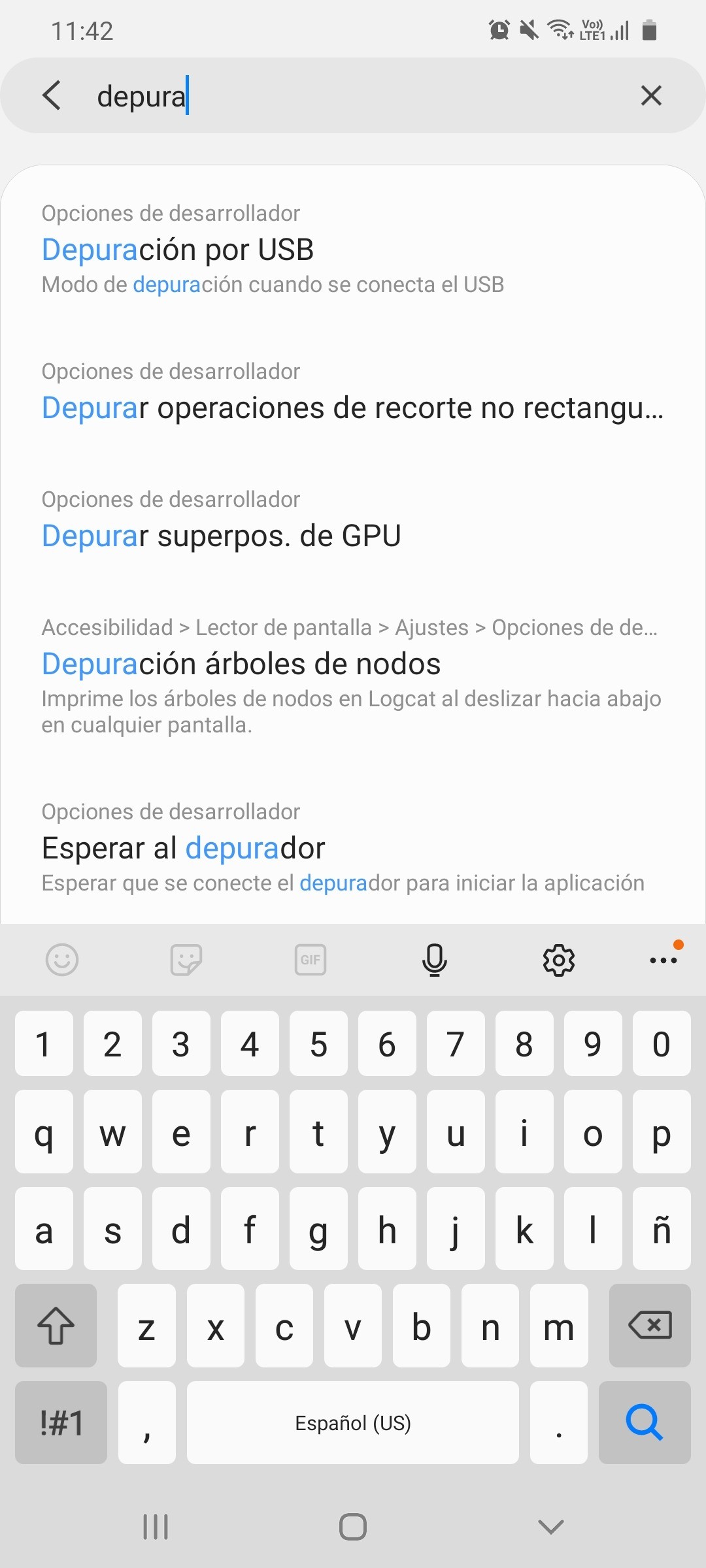 Modo depuración por USB